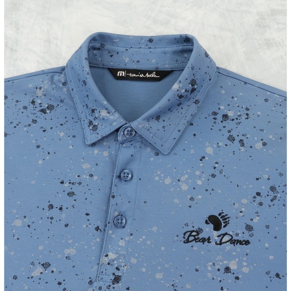 Travis Mathew Other - Travis Mathew‎ Splatter Print Golf Polo Mens Small S Blue Bear Dance Golf Club